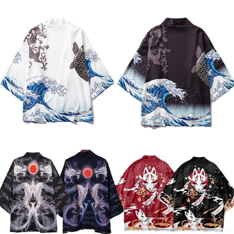 Sewing V - Chinese Style Harajuku Haori Printed Cape