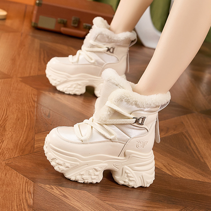 Sewing Fleece - Women Winter White Snow Boots 9cm