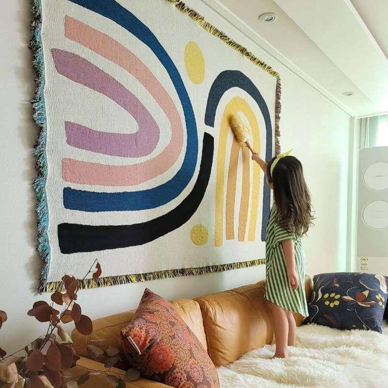 Century Textile & Sewing Supply Hours - Textile City Abstract Rainbow Throw Blanket