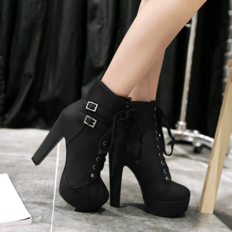 Sewing Fleece - Winter Women Platform Ankle Boots 12cm