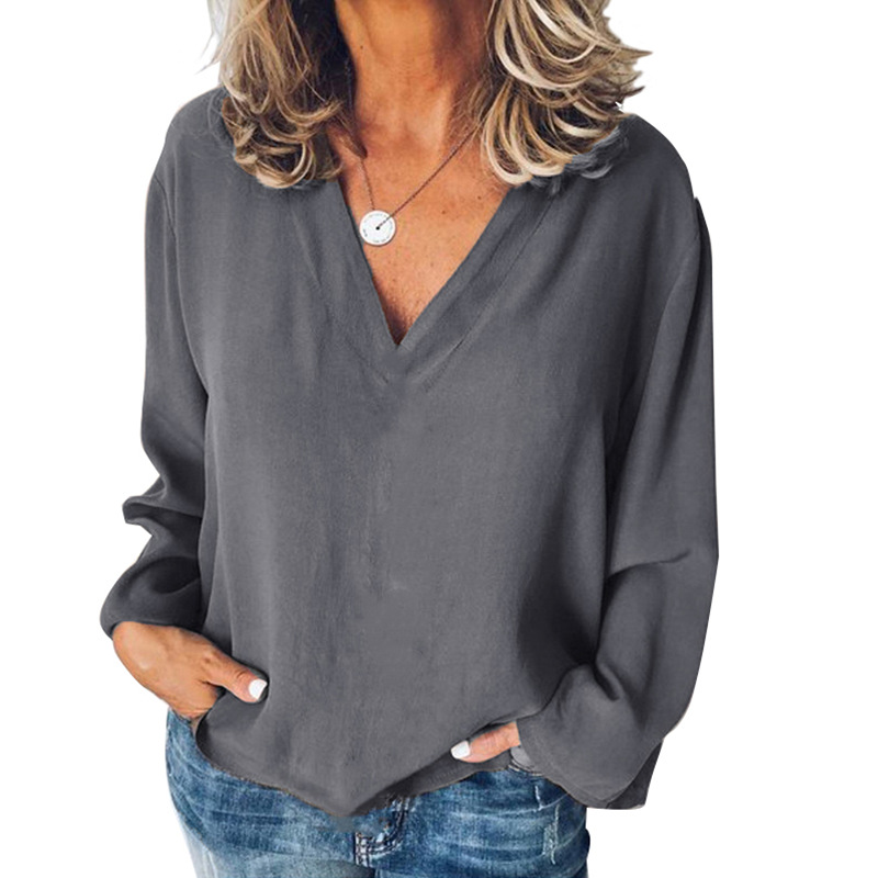 Sewing V - Women's Stitching Shirt Loose Stitching V-neck