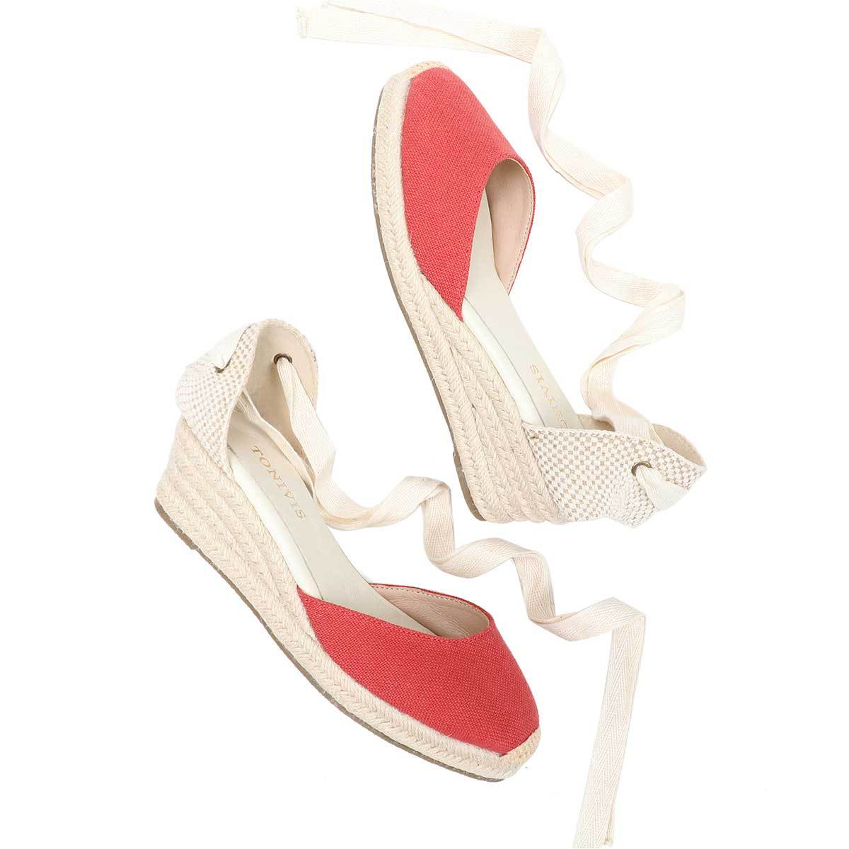 Sewing Cotton - Women Wedge Espadrilles Lace Up Sandals