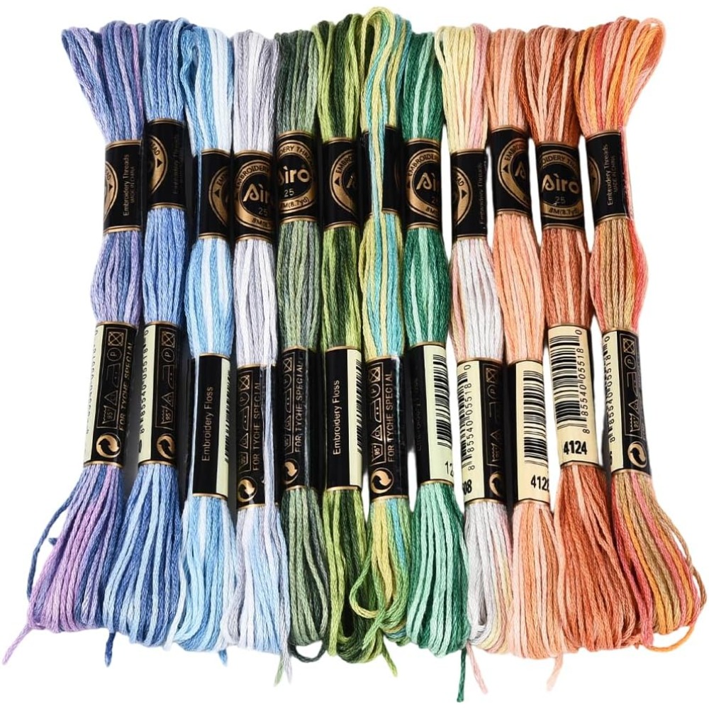Embroidery Floss Thread - 12 Skeins 105 Yards Cross Stitch