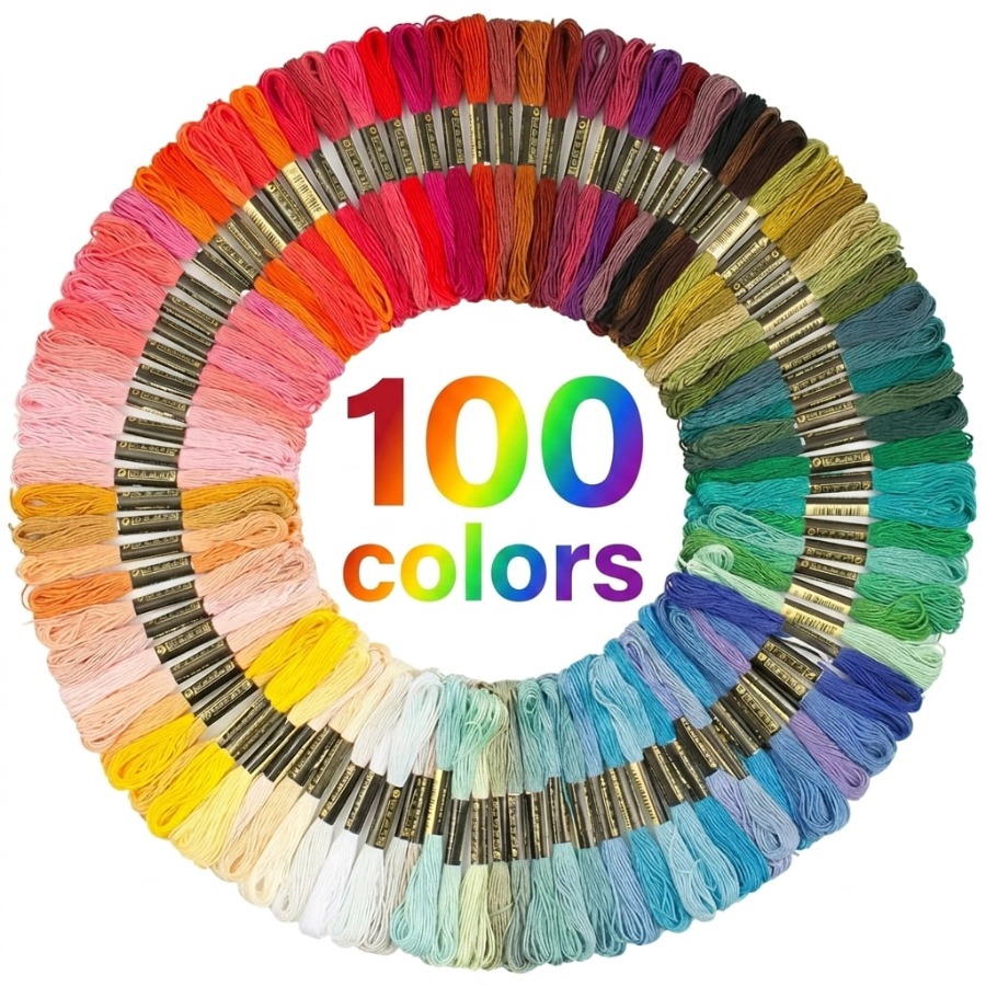Embroidery Floss Thread - 100 Colors Cotton DMC Cross Floss