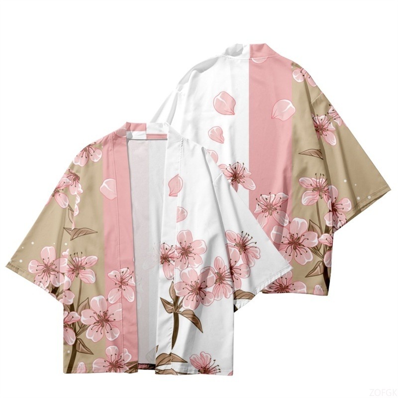 Sewing V - Summer Women Flower Print Kimono Men