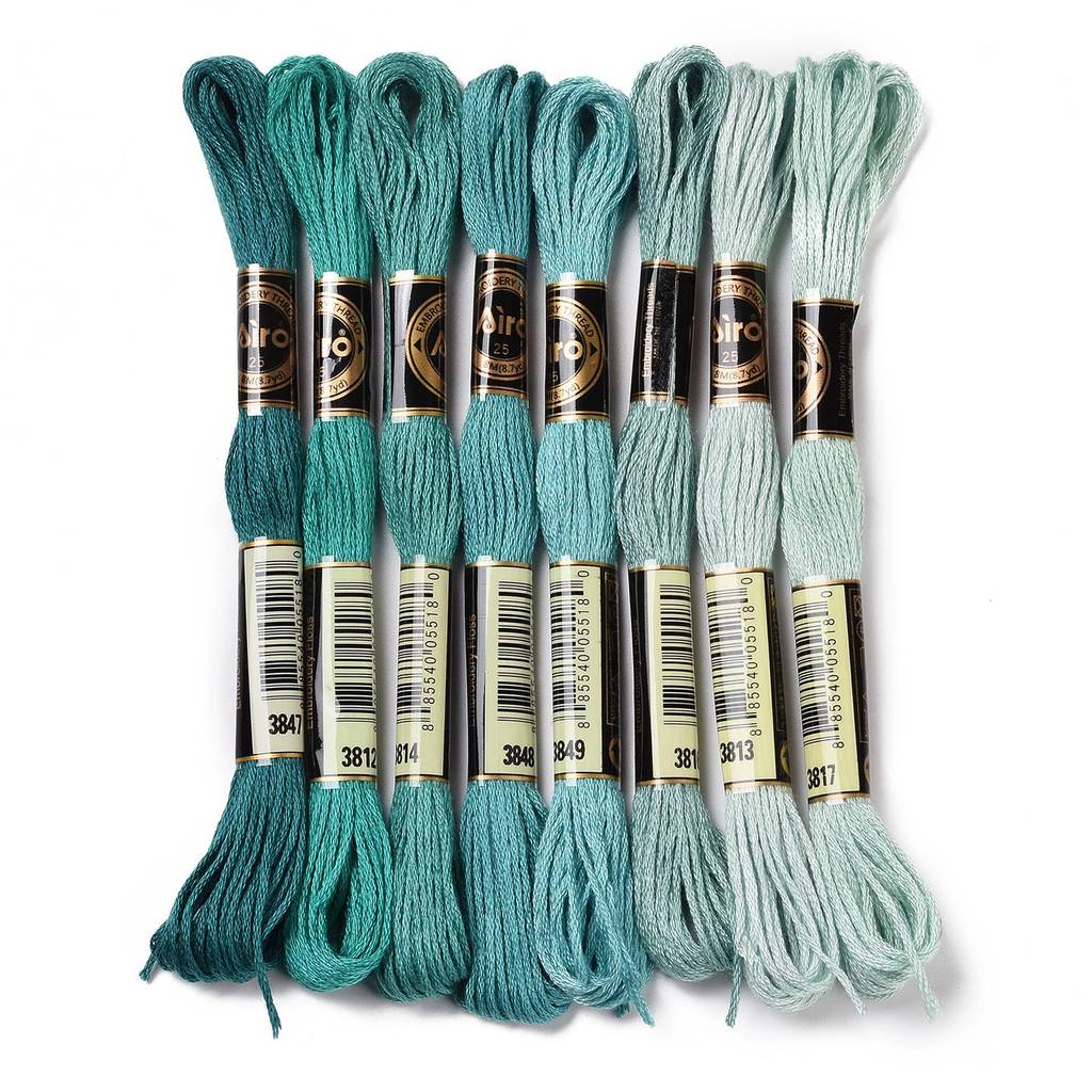 Embroidery Floss Thread - 1Set 8 Skeins 0.5mm 6-Ply Polyester