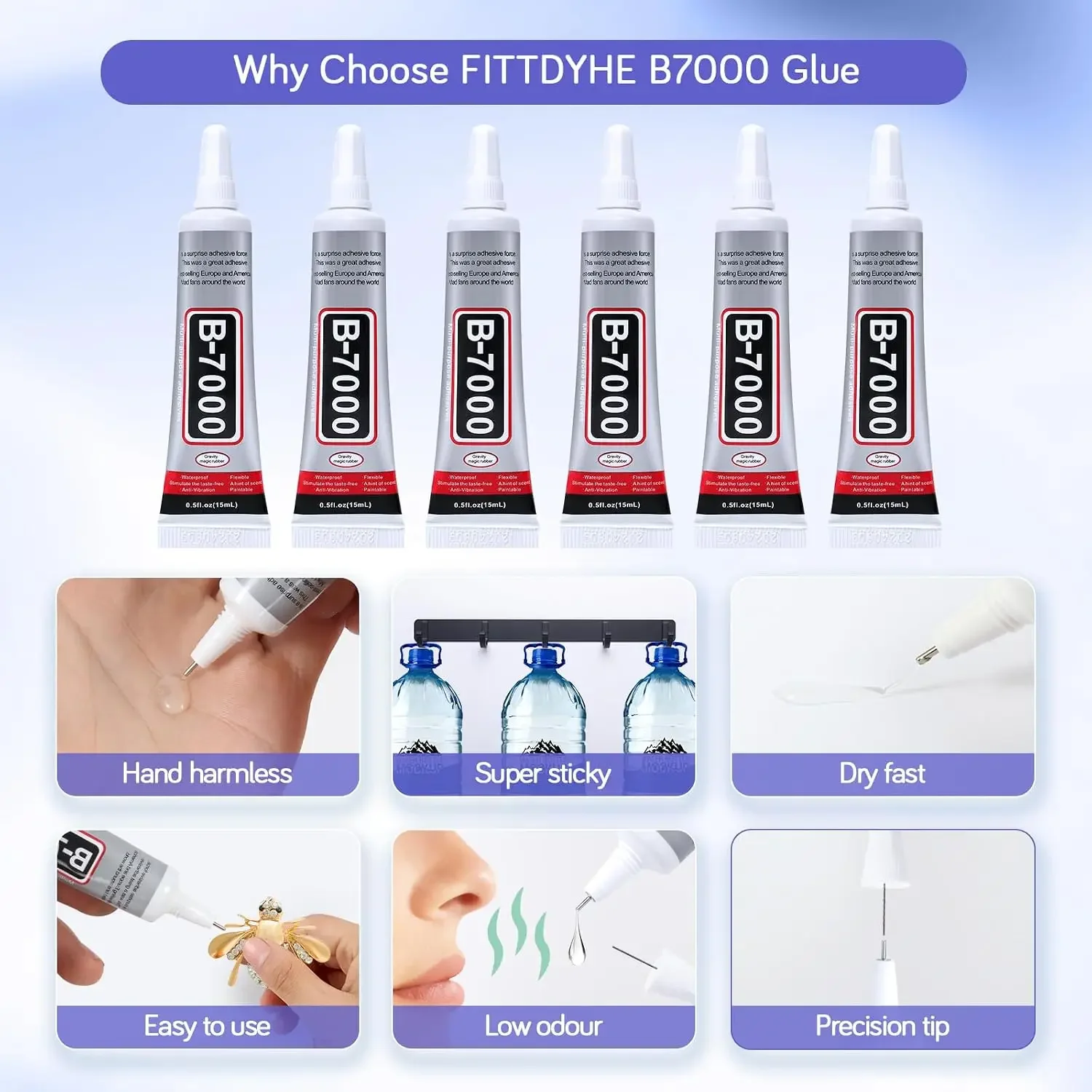 ICUTE-FITTDYHE 6PCS Jewelry Gl - Fabric Glue Bond 评论和价格
