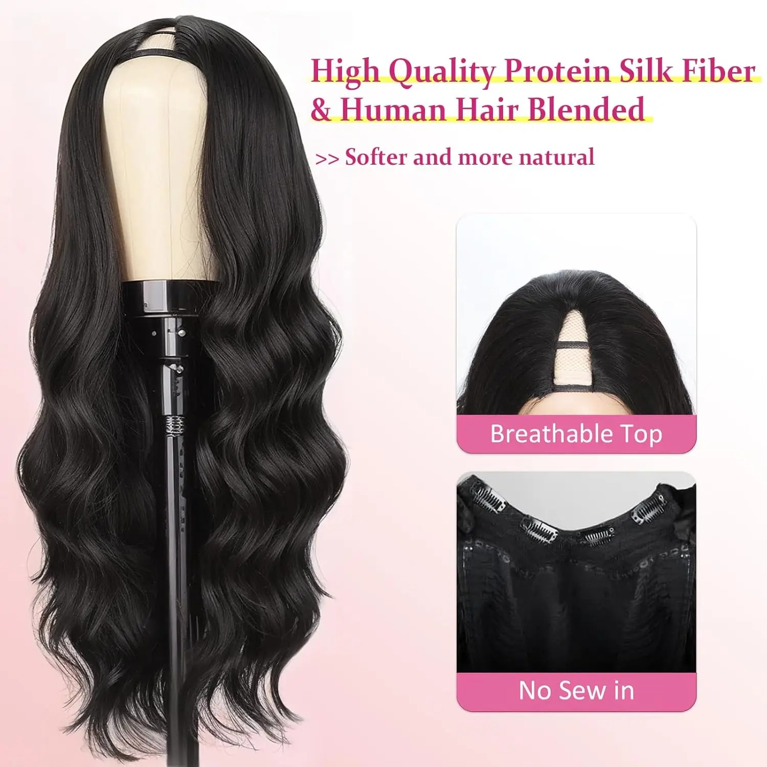V Part Wig Human Hair Body Wav - Sewing V 评论和价格