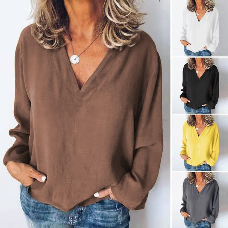 Women's Stitching Shirt Loose  - Sewing V 评论和价格