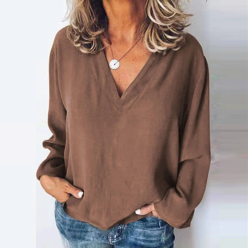 Women's Stitching Shirt Loose  - Sewing V 评论和价格