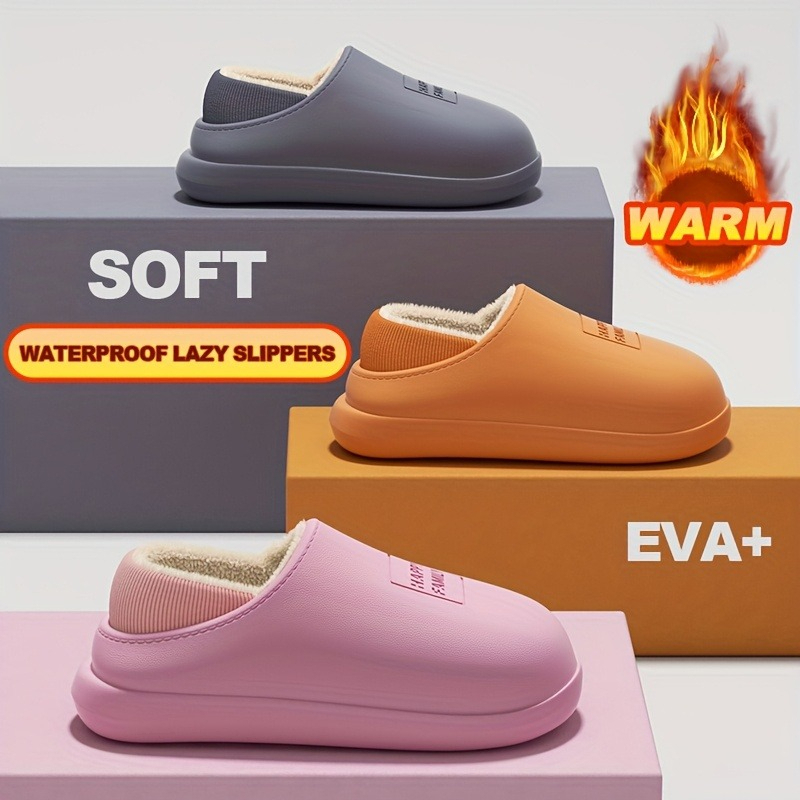 Winter EVA Warm Slippers Men W - Sewing Fleece 评论和价格