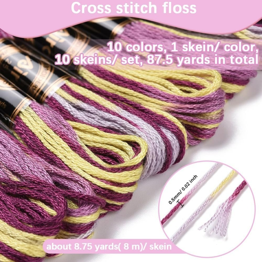 6 Strands Purple Variegated Em - Embroidery Floss Thread 评论和价格