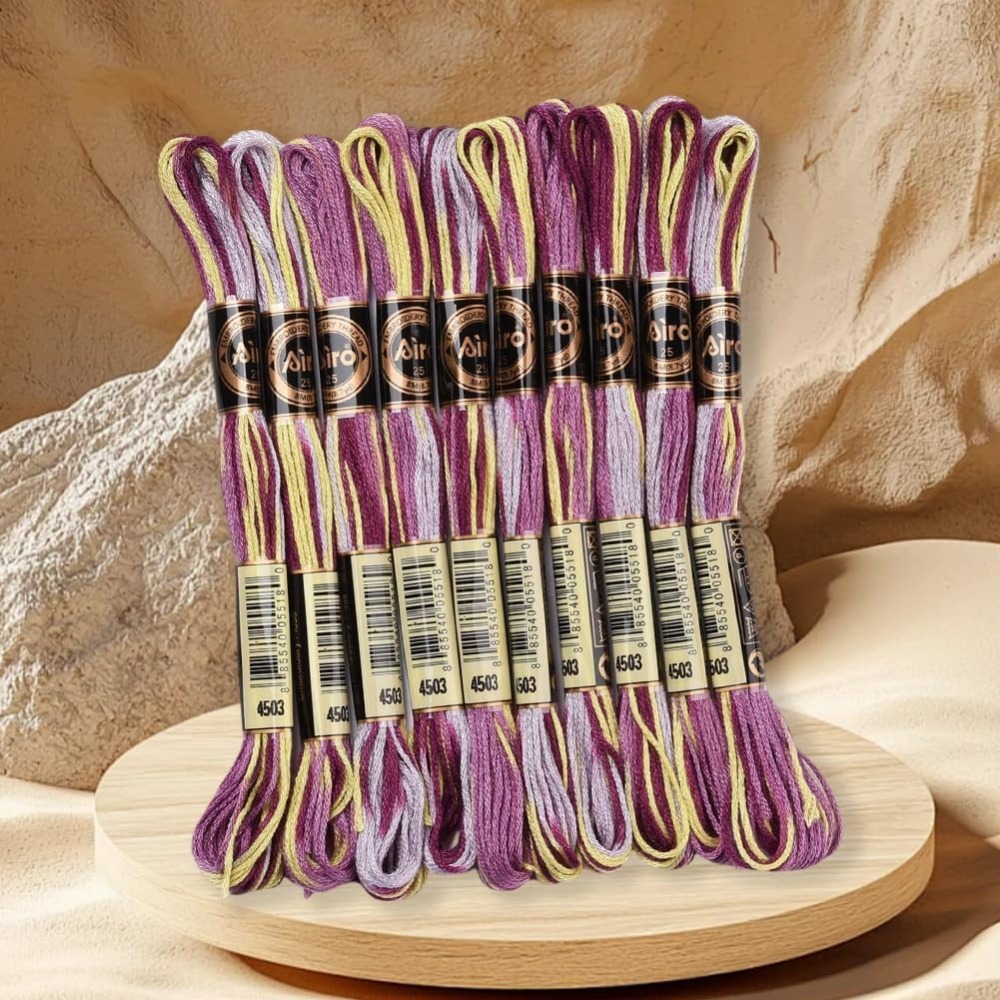 6 Strands Purple Variegated Em - Embroidery Floss Thread 评论和价格