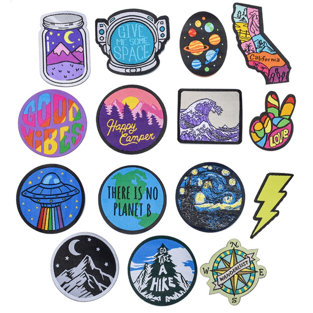 Cartoon Landscape Space Woven  - Sewing Label 评论和价格