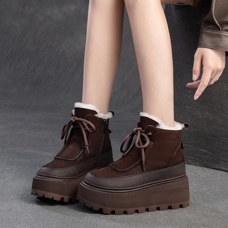 Women's Retro Winter Snow Boot - Sewing Fleece 评论和价格