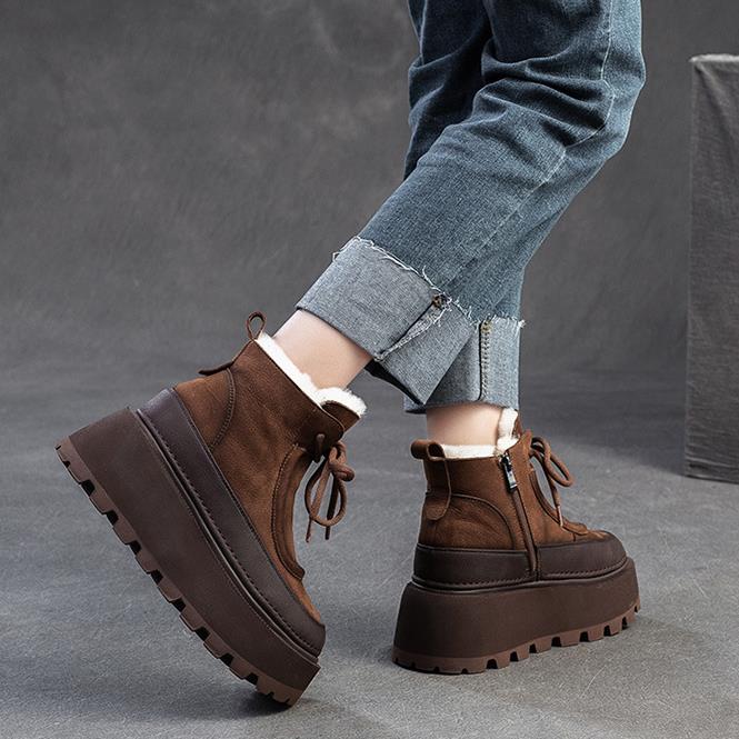 Women's Retro Winter Snow Boot - Sewing Fleece 评论和价格