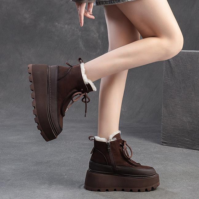 Women's Retro Winter Snow Boot - Sewing Fleece 评论和价格