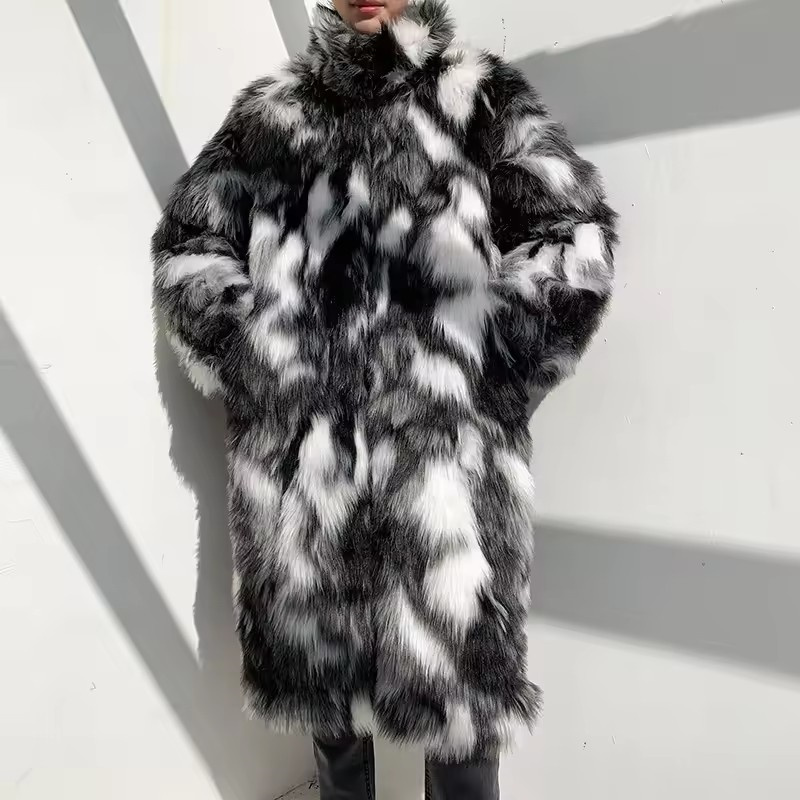 Winter Hip Hop Long Faux Fur C - Sewing Jackets 评论和价格
