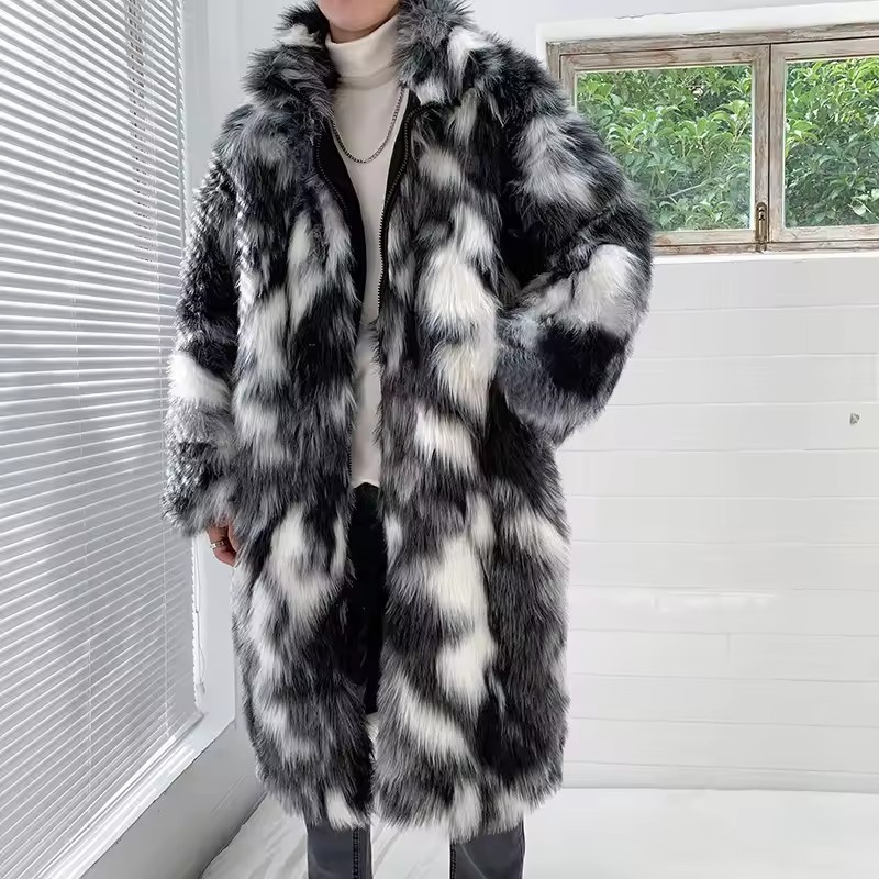 Winter Hip Hop Long Faux Fur C - Sewing Jackets 评论和价格