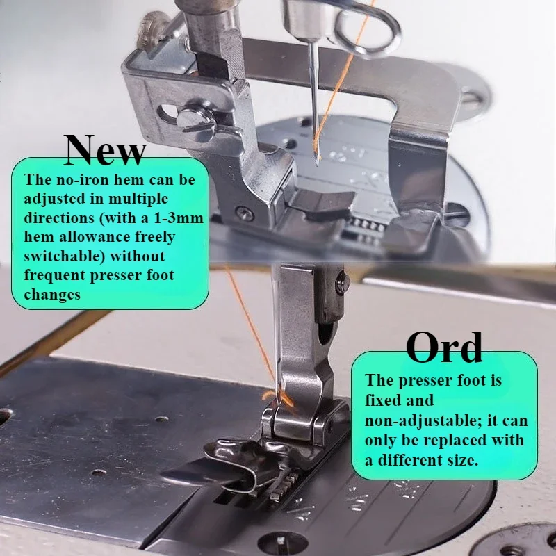 Adjustable No-Iron Hemmer Foot - Textile Sewing Machine 评论和价格