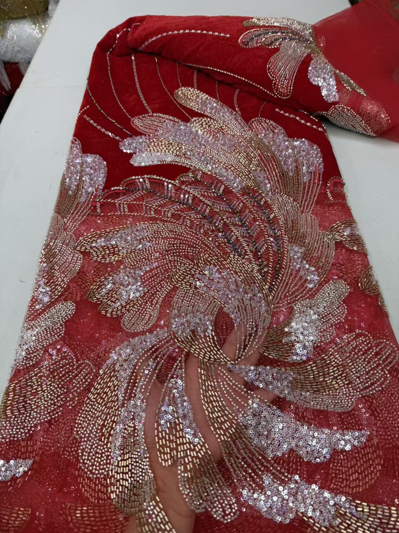 2026 African French Sequin Bea - Sewing Velvet Fabric 评论和价格