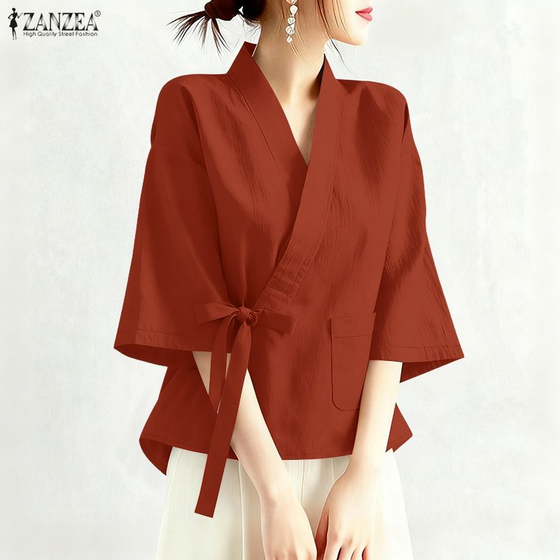 2026 ZANZEA Summer Cross V Nec - Sewing V 评论和价格