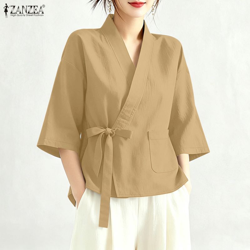 2026 ZANZEA Summer Cross V Nec - Sewing V 评论和价格