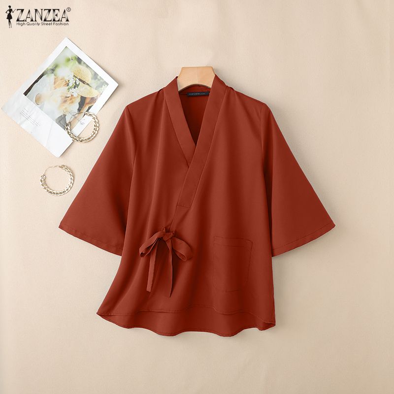 2026 ZANZEA Summer Cross V Nec - Sewing V 评论和价格