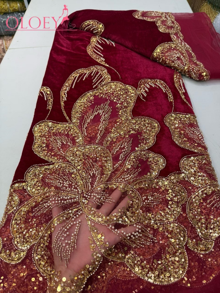 OLOEY Luxury African Velvet Go - Sewing Velvet Fabric 评论和价格