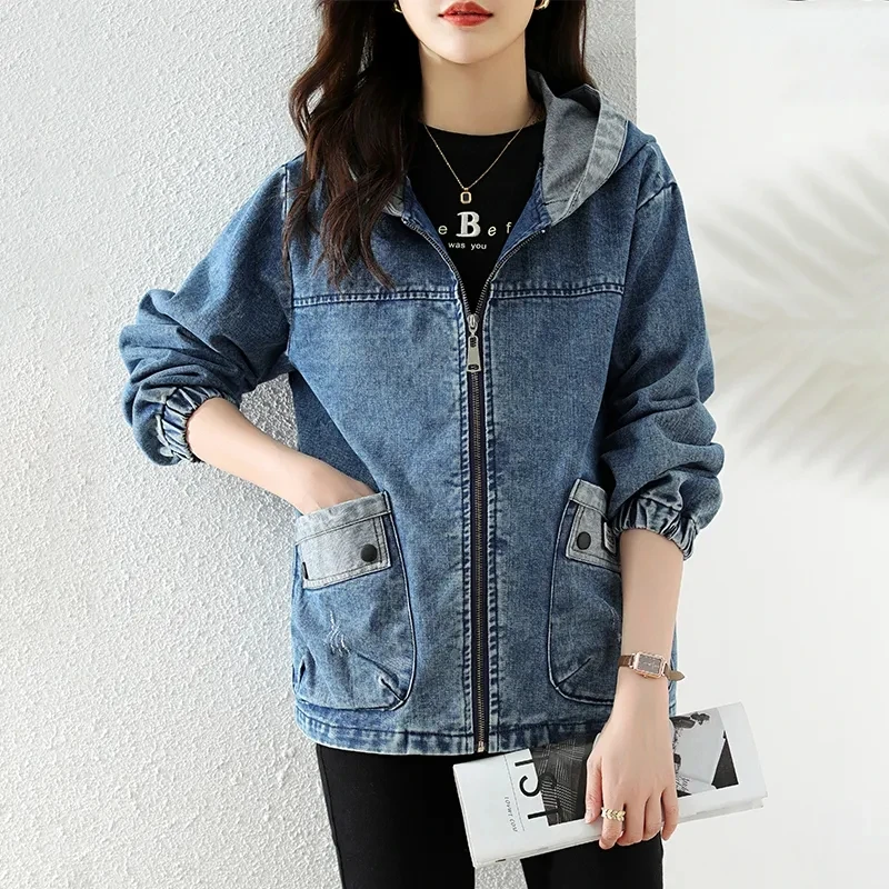 New Splicing Zipper Female Cow - Sewing Jackets 评论和价格