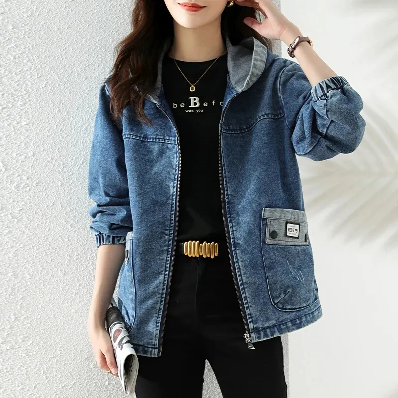 New Splicing Zipper Female Cow - Sewing Jackets 评论和价格