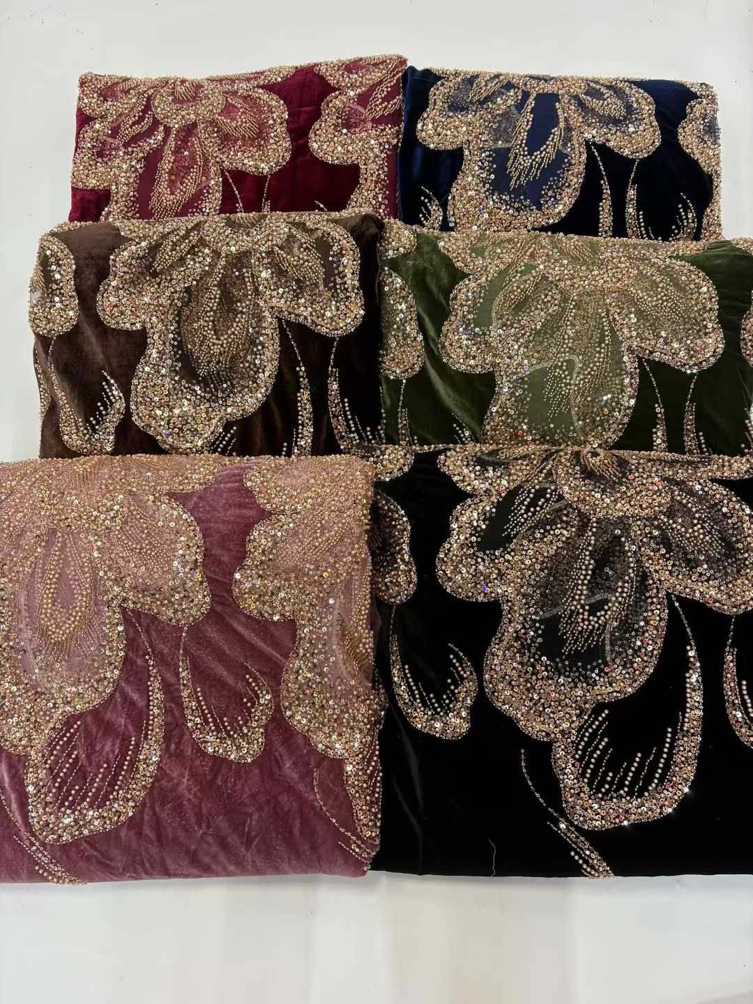 African Velvet Beaded Heavy La - Sewing Velvet Fabric 评论和价格