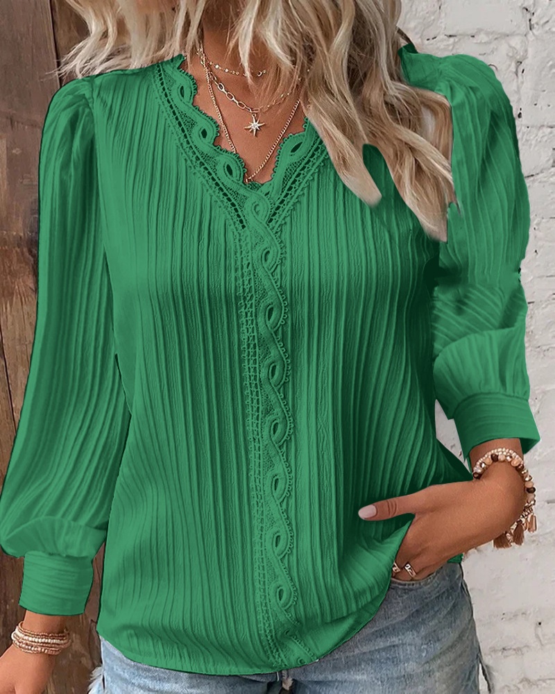 Women's White Blouses Lace Sti - Sewing V 评论和价格