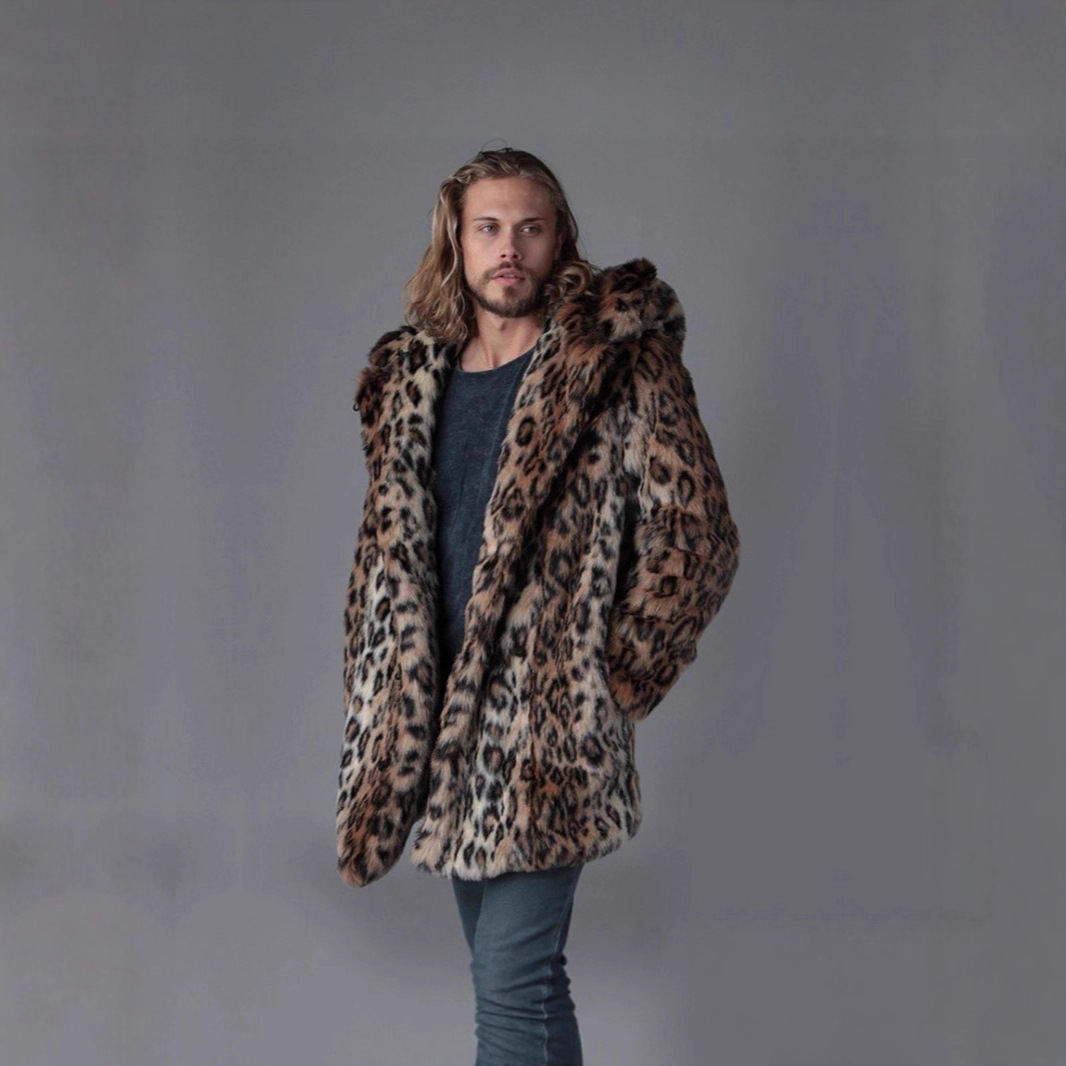 Men Faux Fur Jacket Winter Coa - Sewing V 评论和价格
