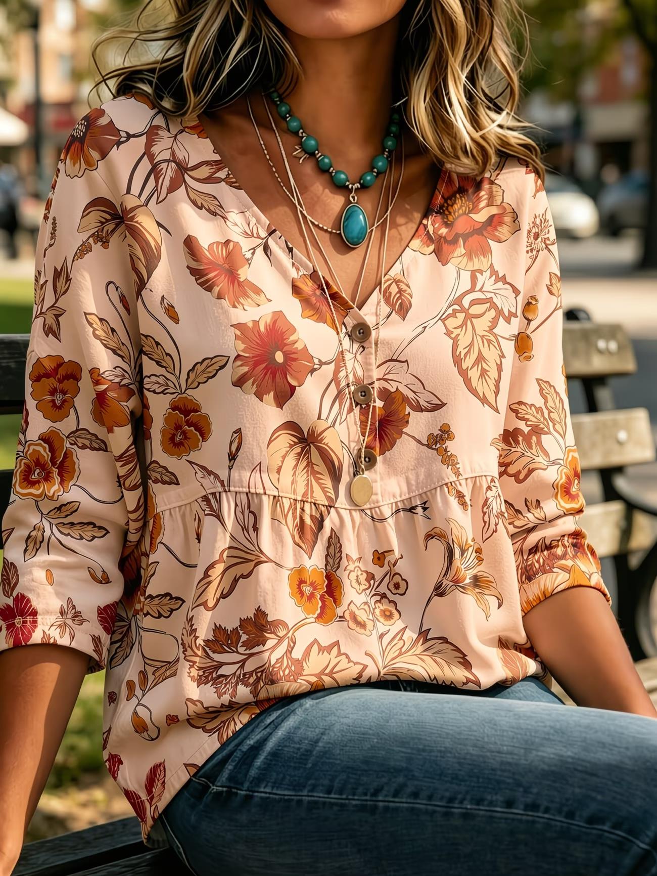 Women's Red Tiny Floral Paisle - Sewing V 评论和价格