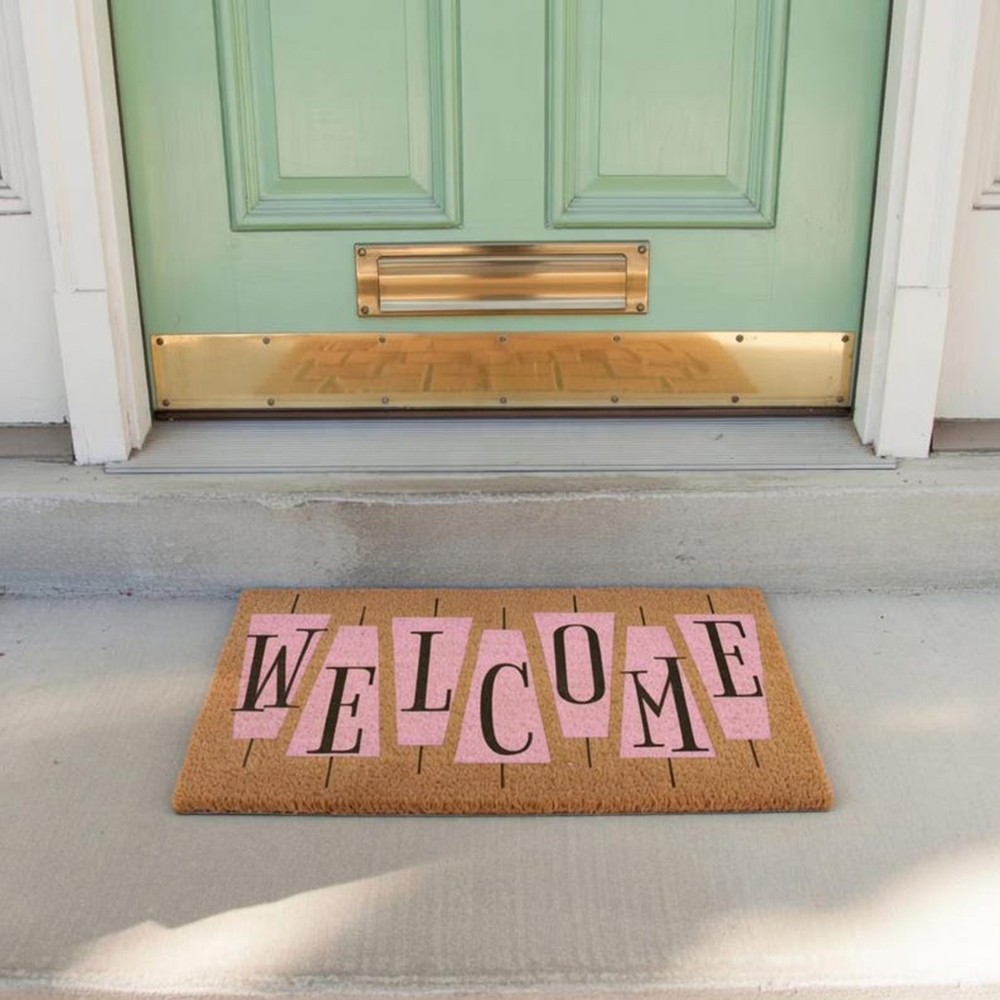 Retro Pink Cute Doormat Welcom - Century Textile & Sewing Supply Hours 评论和价格