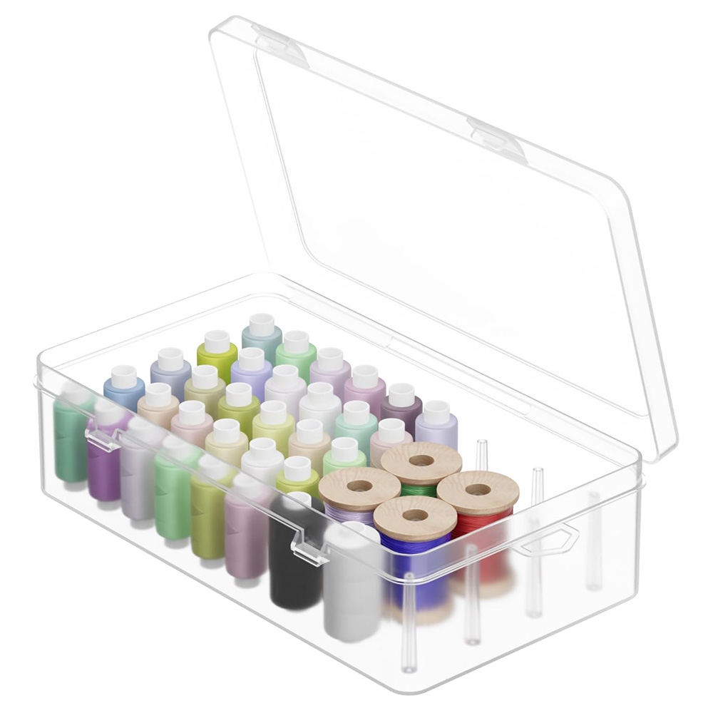 Thread Spool Organizer Box, Cl - Embroidery Floss Thread 评论和价格