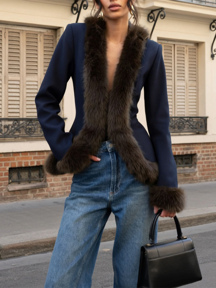 Women's Fur Patchwork Skirt Su - Sewing Jackets 评论和价格