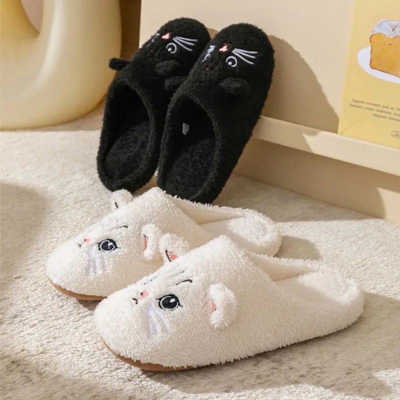 Non-Slip Soft Plush Cat Slippe - Sewing Fleece 评论和价格