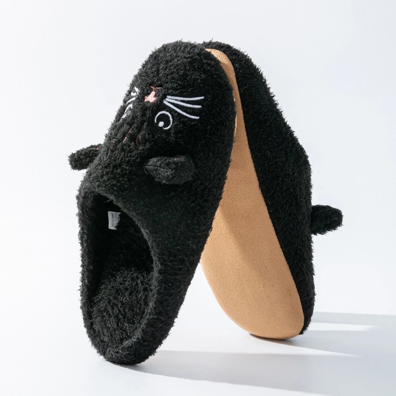 Non-Slip Soft Plush Cat Slippe - Sewing Fleece 评论和价格