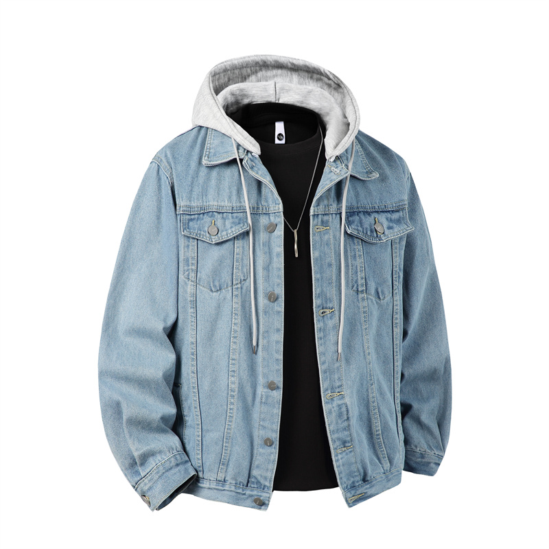 Men Hooded Denim Jacket Men St - Sewing Jackets 评论和价格