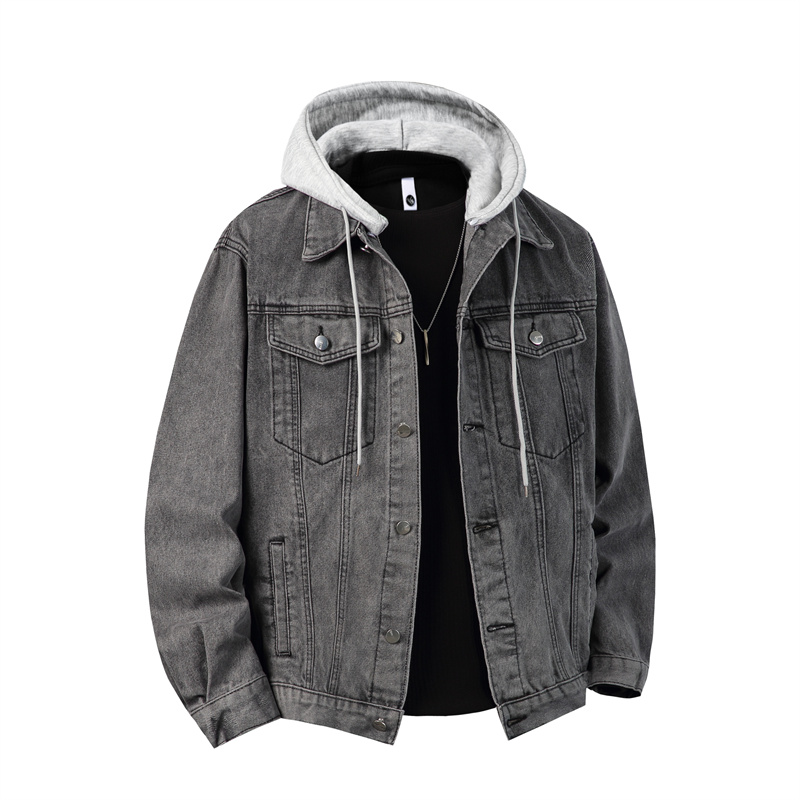 Men Hooded Denim Jacket Men St - Sewing Jackets 评论和价格
