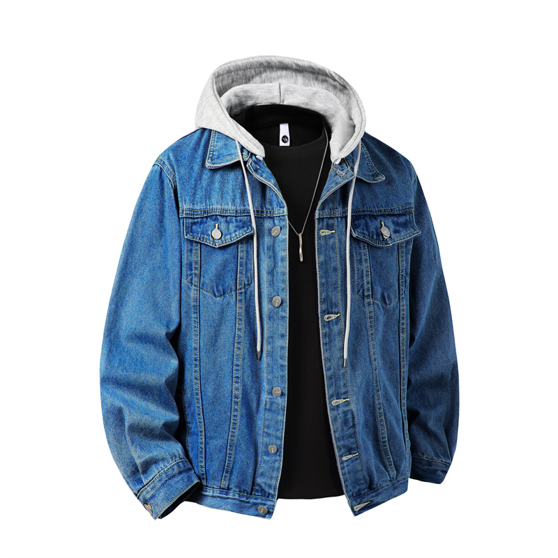 Men Hooded Denim Jacket Men St - Sewing Jackets 评论和价格